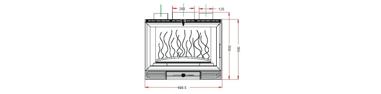 Foyer insert 700 vitre gauche 667744 Invicta