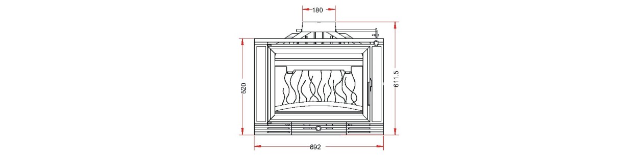 Foyer insert Minos avec volet 677245 Invicta