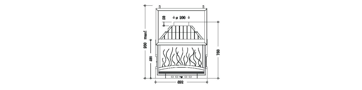 Foyer insert 700 GV porte relevable 687144 Invicta