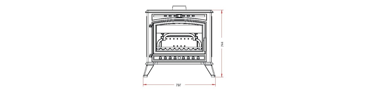 Poêle à bois Alma 912644 Invicta