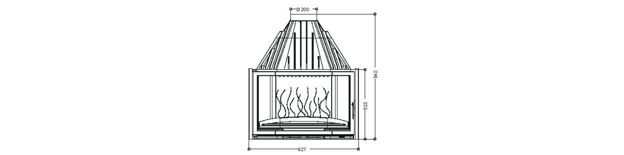 Foyer insert 850 porte laterale AD638544 Invicta