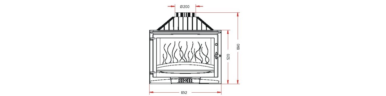 Foyer insert 700 Selenic coté droit vitré AD676902 Invicta