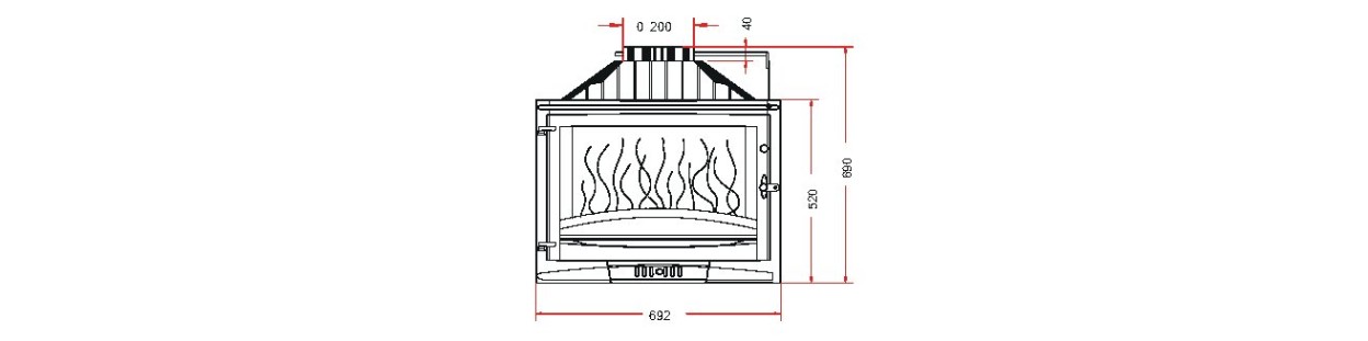 Foyer insert 700 Selenic avec volet AD676905 Invicta